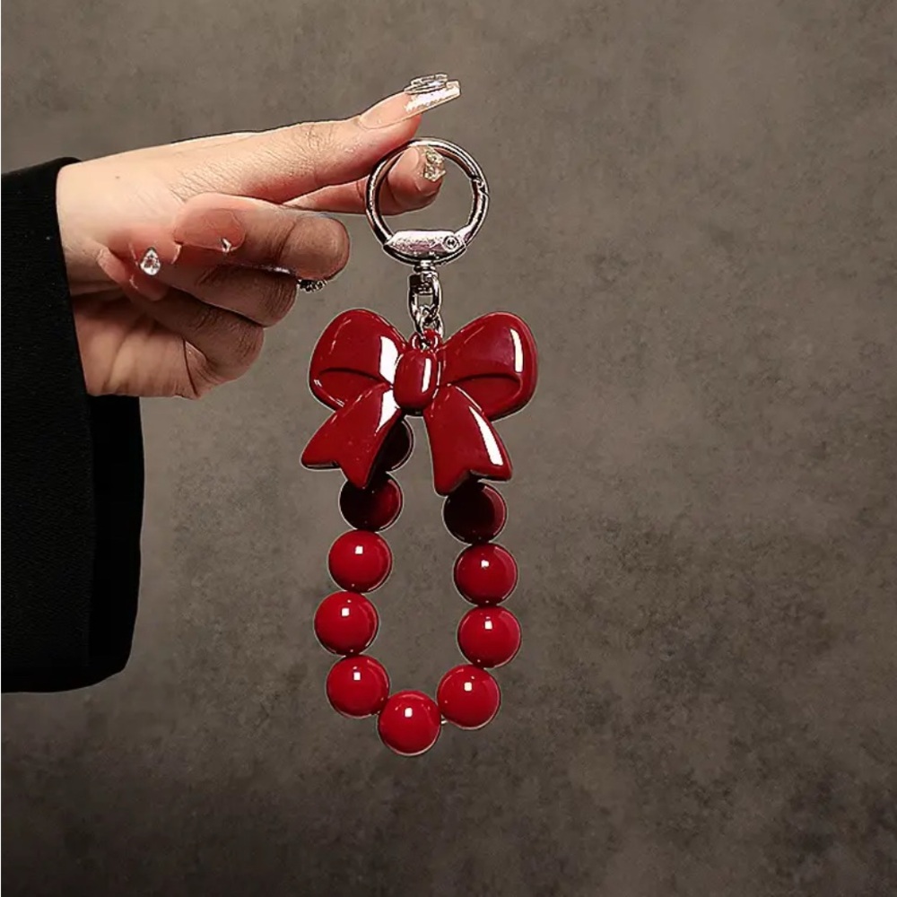 Large Acrylic Bow Purse Charm/ Keychain/backpack aesthetic - blood red - NWT - Picture 1 of 3